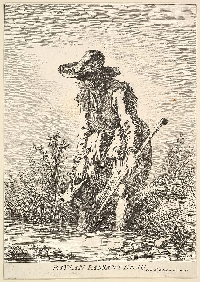 Peasant Crossing Water — William Wynne Ryland|François Boucher