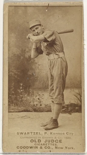 Parke B. Swartzel, Pitcher, Kansas City Cowboys, from the Old Judge series (N172) for Old Judge Cigarettes