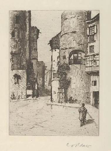 Old Gate-Tower at Barcelona