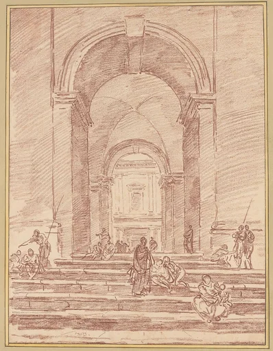 Figures in a Roman Arcade
