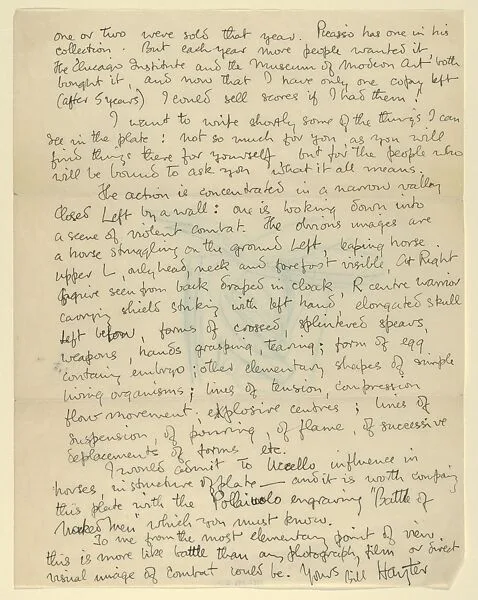 Letter to Robert Lewis Isaacson 2nd page, discussing Combat (1936) — Stanley William Hayter