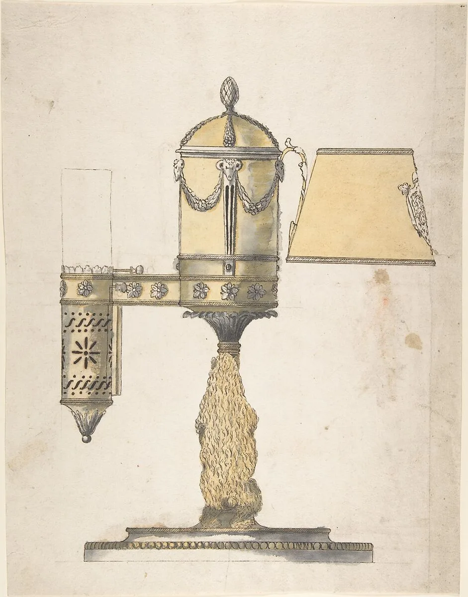 Argand Lamp with Shade — Anonymous, Italian, 19th century