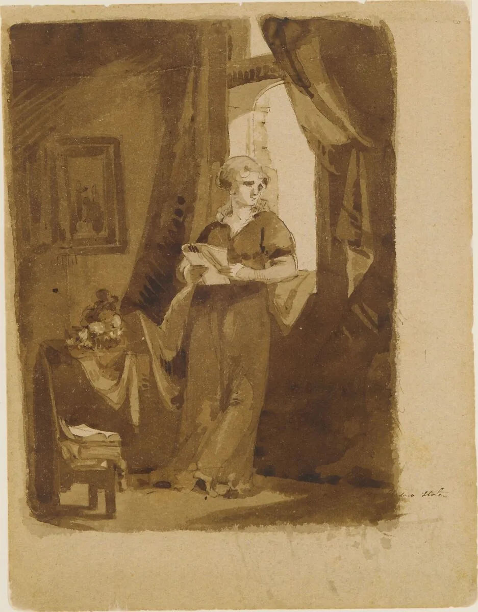 Woman at a Window (from Sketchbook) — Thomas Sully
