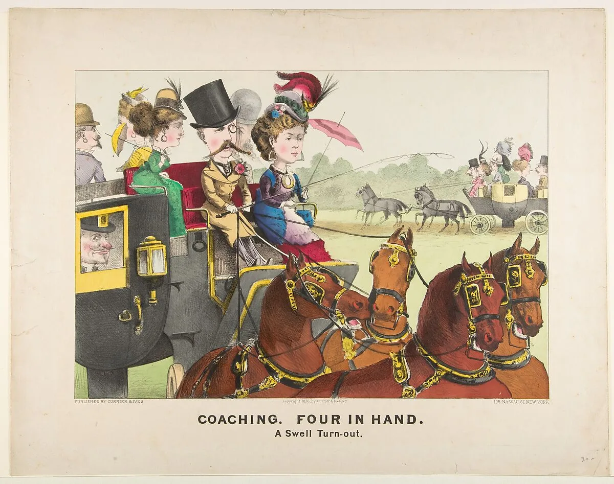 Coaching – Four in Hand – A Swell Turn-out — Currier & Ives