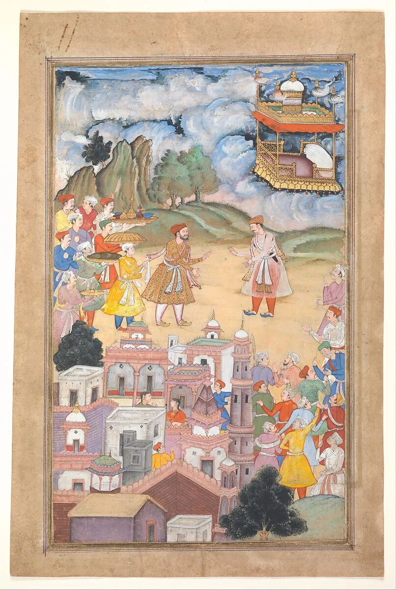 "King Sal Visits Kala Yavana", Folio from a Harivamsa (Legend of Hari (Krishna)) — Unknown