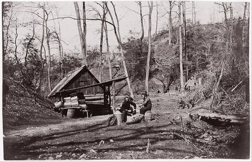 [A Union Station on the James River Established for Extracting Gunpowder from Confederate Torpedoes]