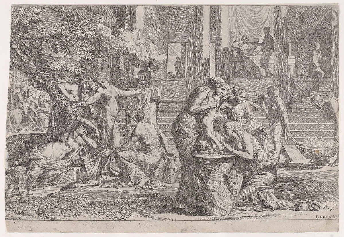 The birth and the infancy of Achilles — Pietro Testa