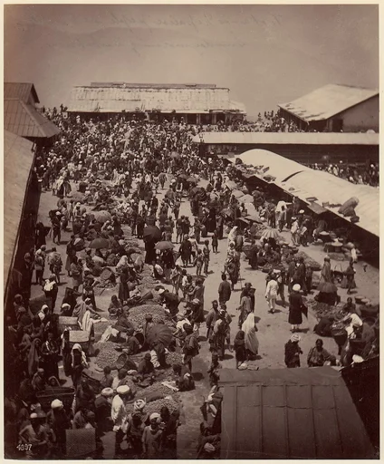 Bhutan and Nepalese People at Darjeeling, Sunday Morning Market Scene