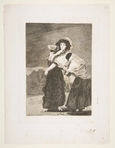 Plate 16 from 'Los Caprichos':For heaven's sake: and it was her mother (Dios la Perdone: Y era su madre)