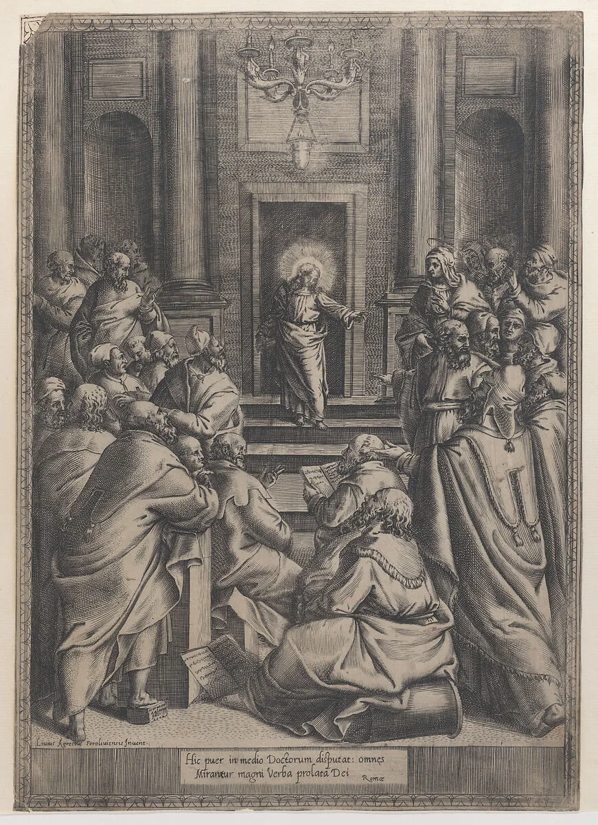 Christ Disputing in the Temple — Orazio de Santis|Livio Agresti da Forlì