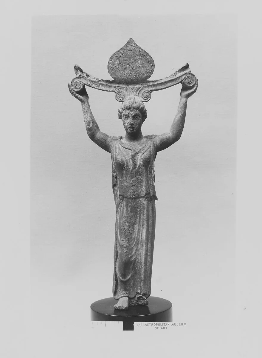 Bronze mirror stand — Unknown