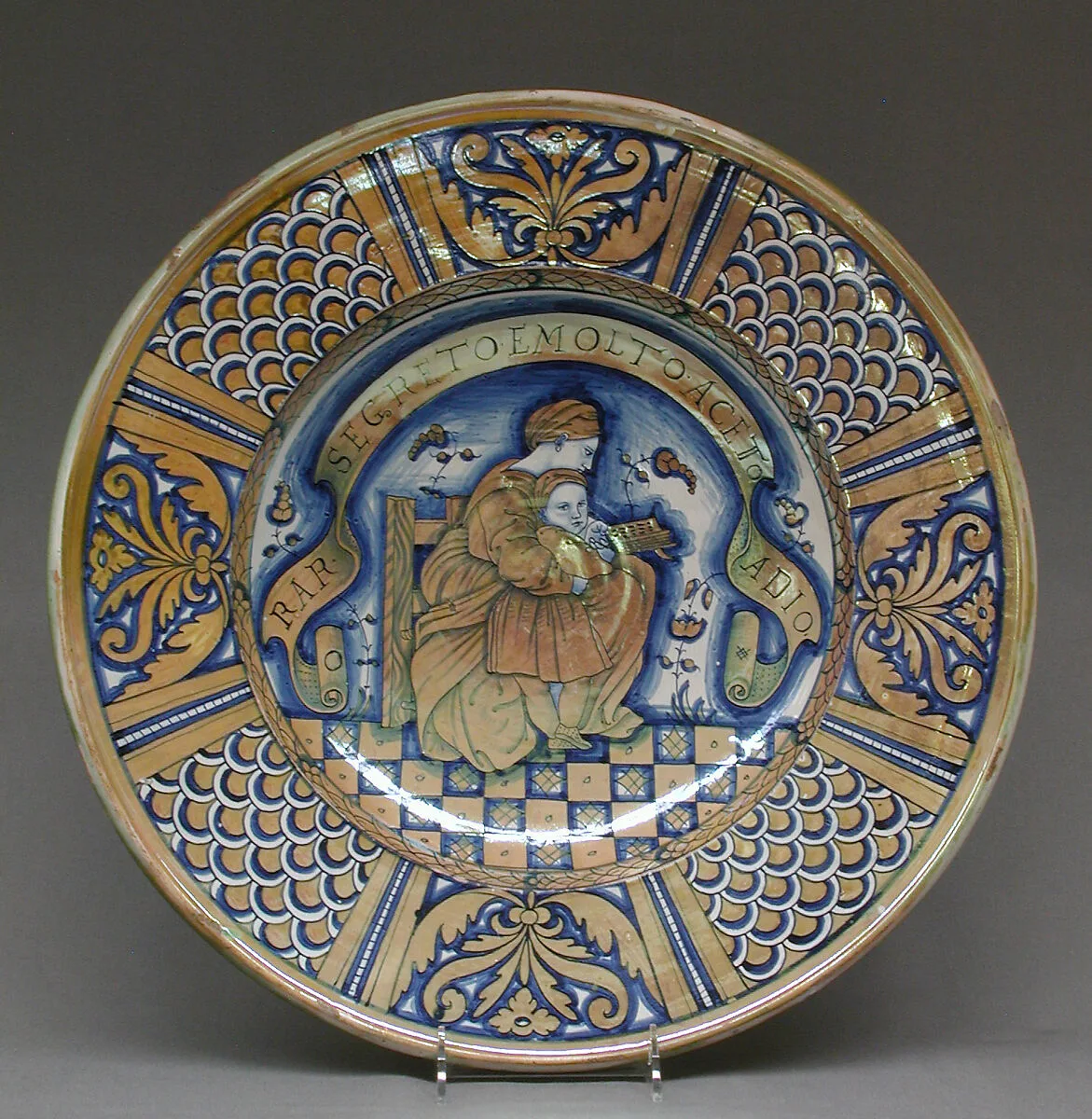 Plate with seated woman reading to a child — Raphael (Raffaello Sanzio or Santi)|Marco Dente