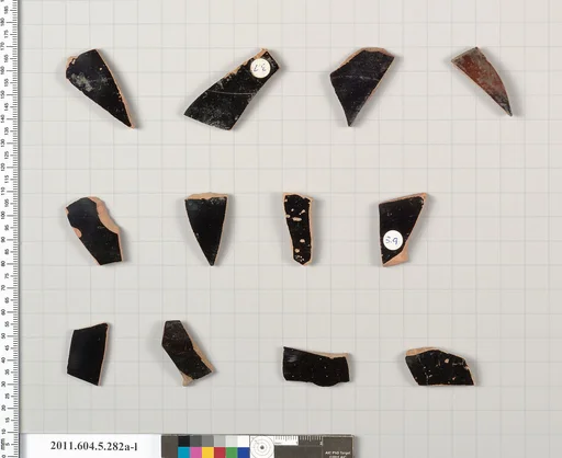 Terracotta fragments of kylikes (drinking cups)
