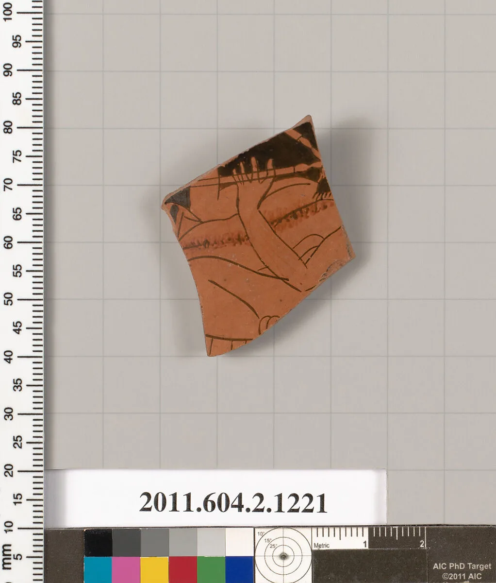 Terracotta fragment from a kantharos: head vase? or rhyton? — Unknown