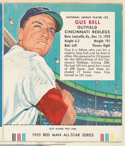 Gus Bell, from the Major League Baseball series (T235), issued by Red Man Chewing Tobacco — Red Man Chewing Tobacco