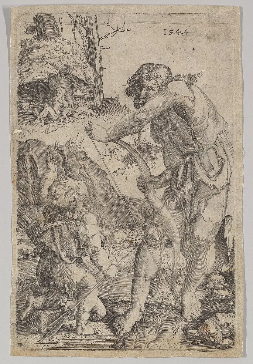 Lamech and Cain (reverse copy) — Lucas van Leyden