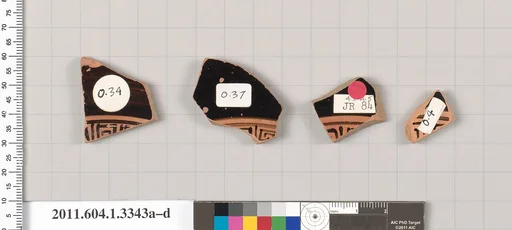 Terracotta fragments of kylikes (drinking cups)