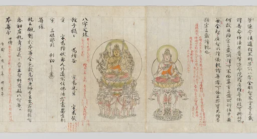 真言諸尊図像抄|Scroll from the Compendium of Iconographic Drawings (Zuzōshō)