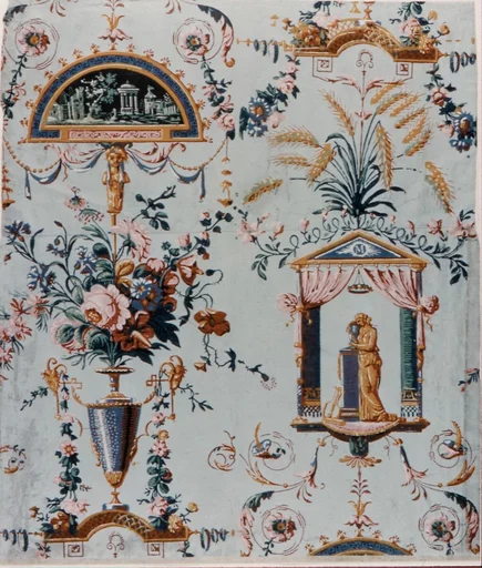 Floral Wallpaper with Classical Elements