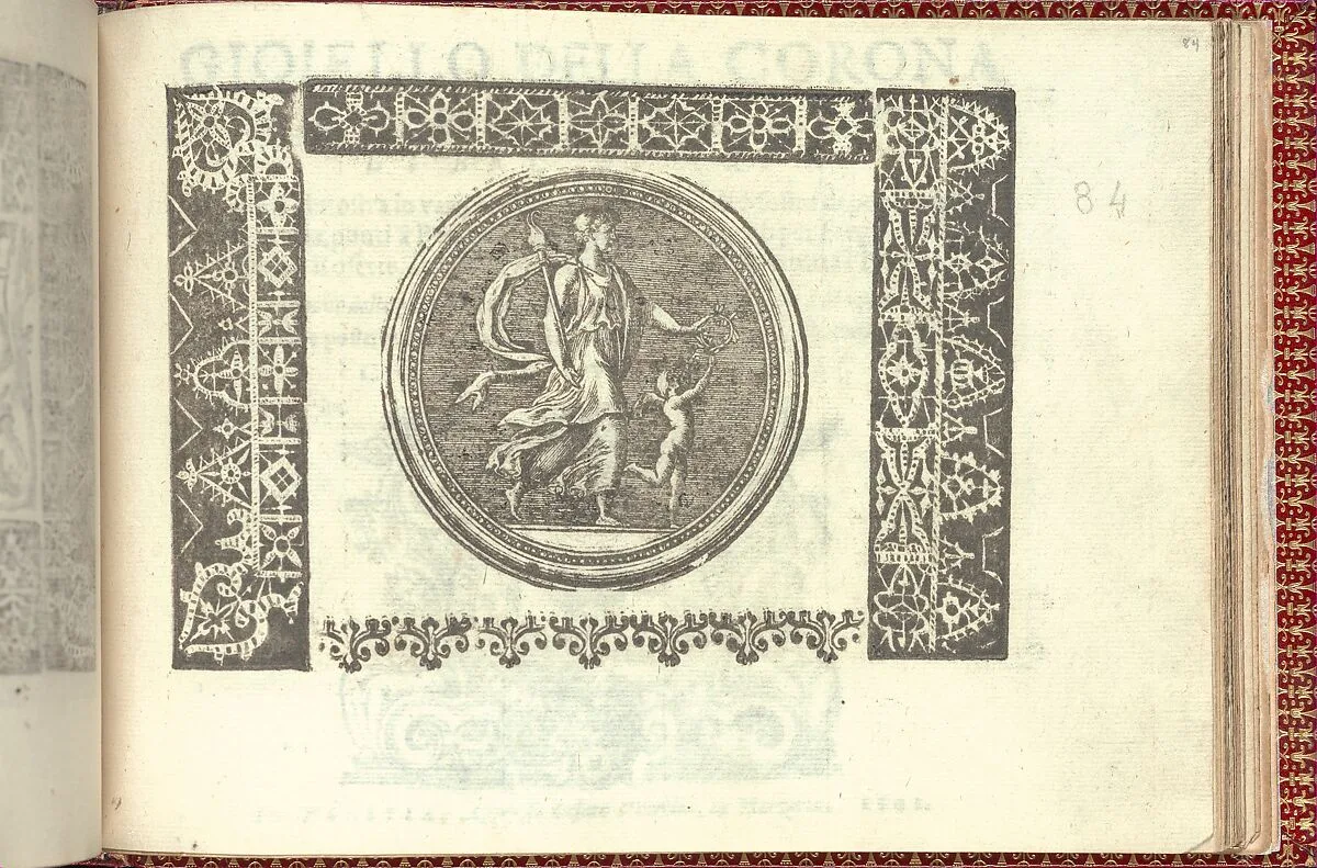 Corona delle Nobili et Virtuose Donne: Libro I-IV, page 84 (recto) — Cesare Vecellio