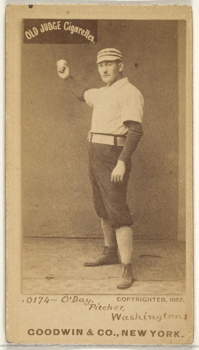 Henry Francis "Hank" O'Day, Pitcher, Washington Nationals, from the Old Judge series (N172) for Old Judge Cigarettes — Goodwin & Company