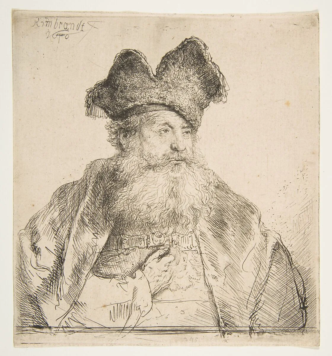 Old Man with a Divided Fur Cap — Rembrandt (Rembrandt van Rijn)
