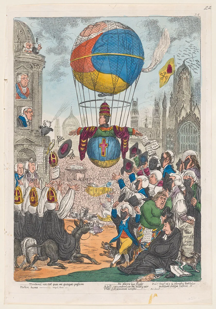 Tendanda via est qua me quoque possim tollere humo–Virgil, Geor: — James Gillray|Hannah Humphrey
