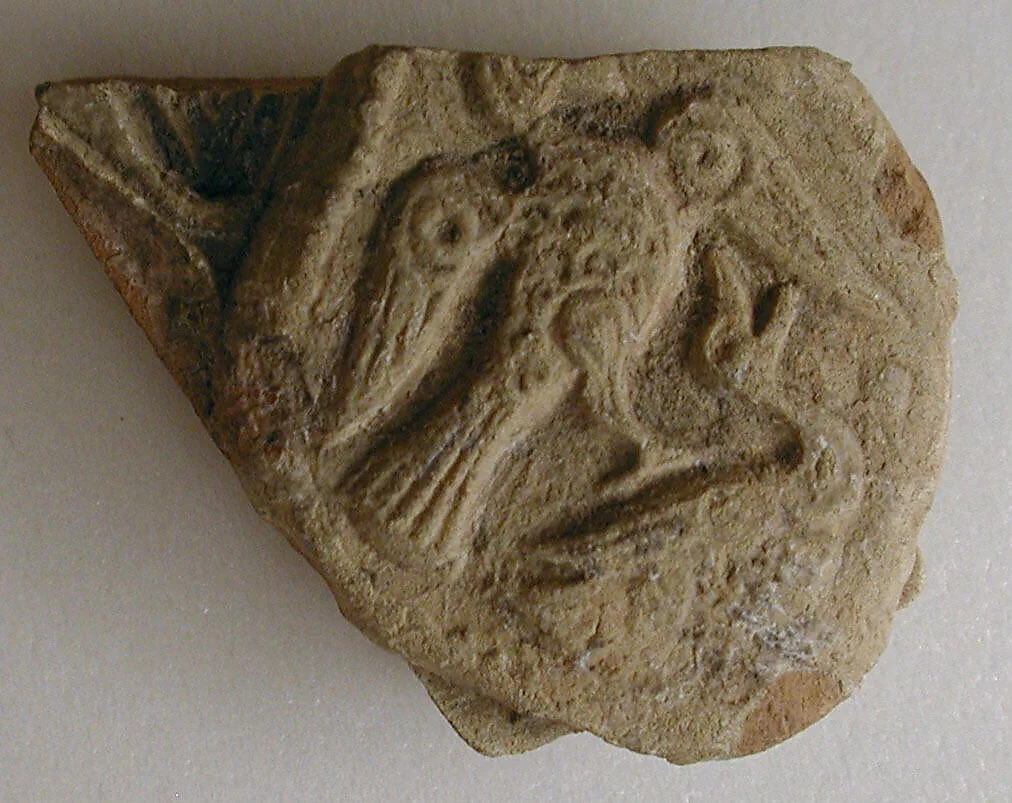 Fragment of a Molded Vessel with Birds in Combat — Unknown