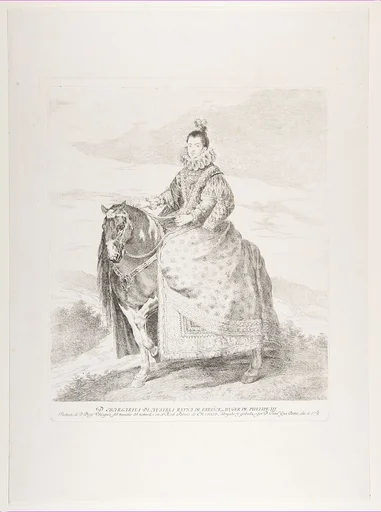 Margaret of Austria on horseback, after Velázquez