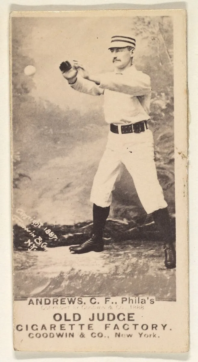 George Edward "Ed" Andrews, Center Field, Philadelphia, from the Old Judge series (N172) for Old Judge Cigarettes — Goodwin & Company