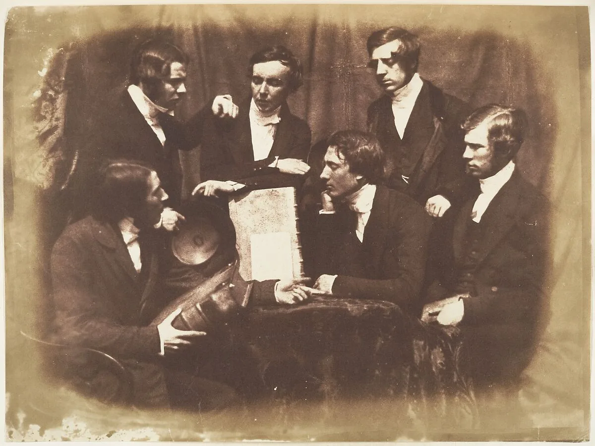 Prof. Fraser, Rev. Welsh, Rev. Hamilton, and Three Other Men — David Octavius Hill|Robert Adamson|Hill and Adamson