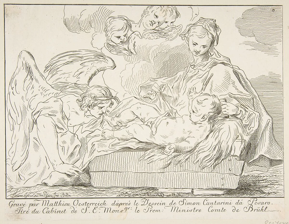 Virgin and Child with an angel — Simone Cantarini|Matthias Oesterreich