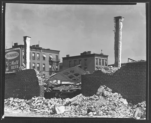 [Garage Demolition Site on York Avenue, New York City]
