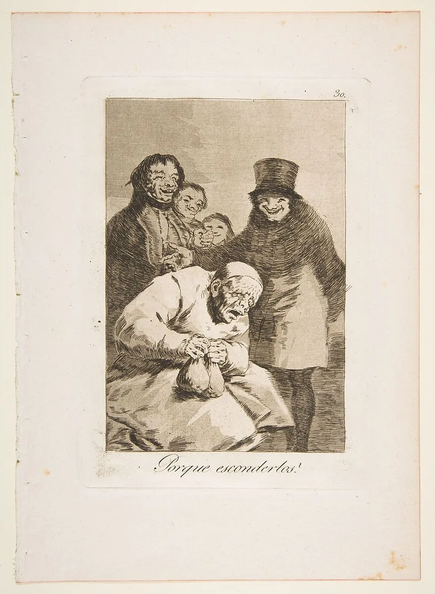 Plate 30 from "Los Caprichos": Why hide them? (Porque esconderlos?) — Goya (Francisco de Goya y Lucientes)
