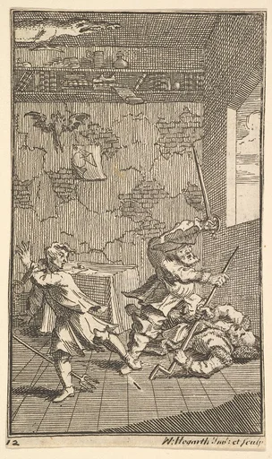 Hudibras Beating Sidrophel and Whachum (Seventeen Small Illustrations for Samuel Butler's Hudibras, no. 12)