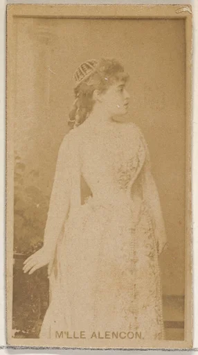 M'lle Alencon, from the Actors and Actresses series (N45, Type 8) for Virginia Brights Cigarettes