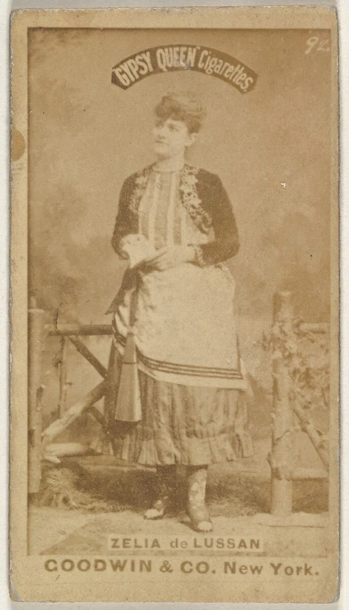 Zelia de Lussan, from the Actors and Actresses series (N171) for Gypsy Queen Cigarettes — Goodwin & Company