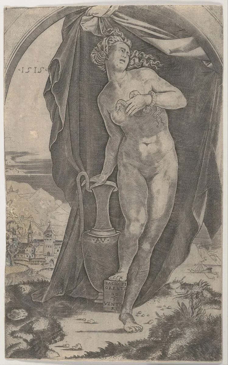 Cleopatra — Agostino Veneziano (Agostino dei Musi)|Baccio Bandinelli