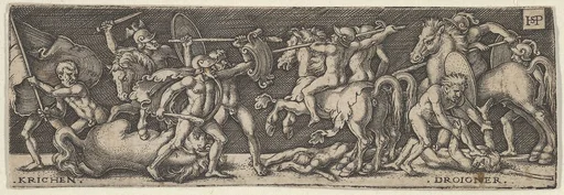 Combat Between Greeks and Trojans