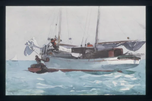 Taking on Wet Provisions (Schooner Marked Newport, K. W.)