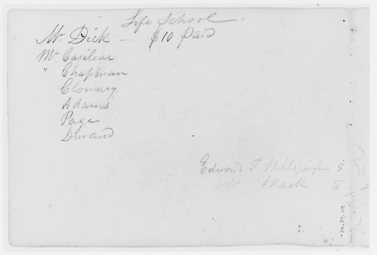 Accounts—"Life School" (from Sketchbook) — Asher Brown Durand