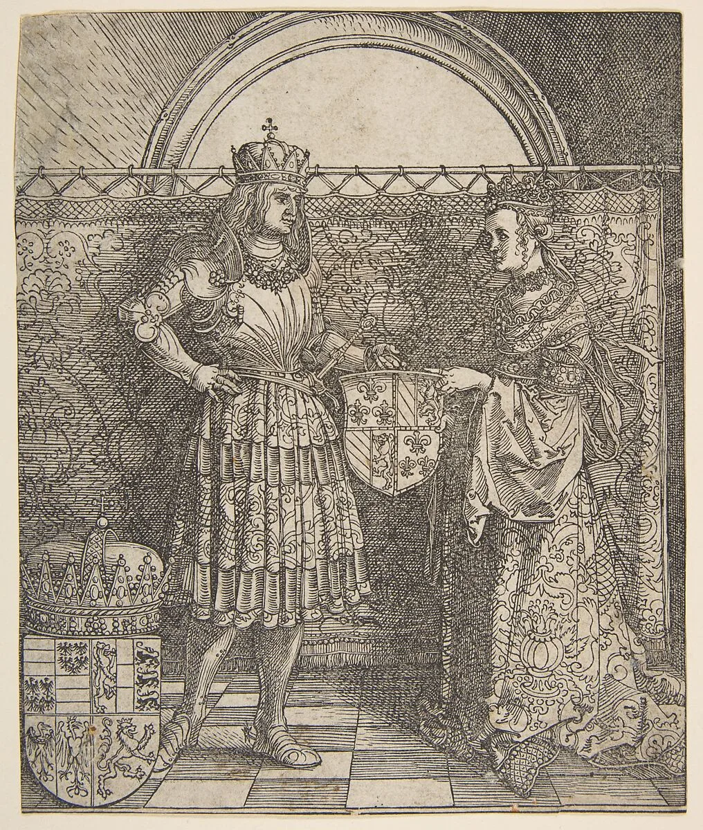 The Betrothal of Mary of Burgundy from the Triumphal Arch of Emperor Maximilian I — Albrecht Dürer