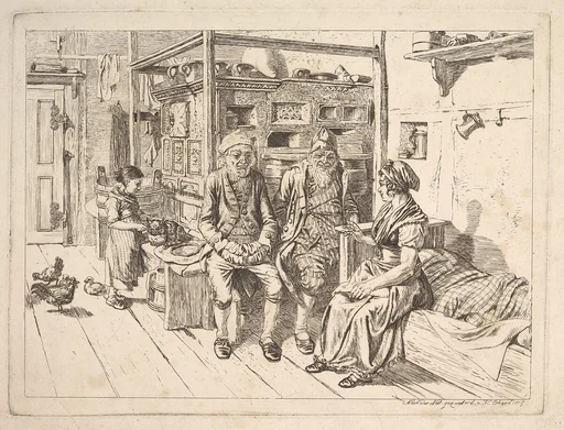 The Jewish Family Sitting Around the Stove