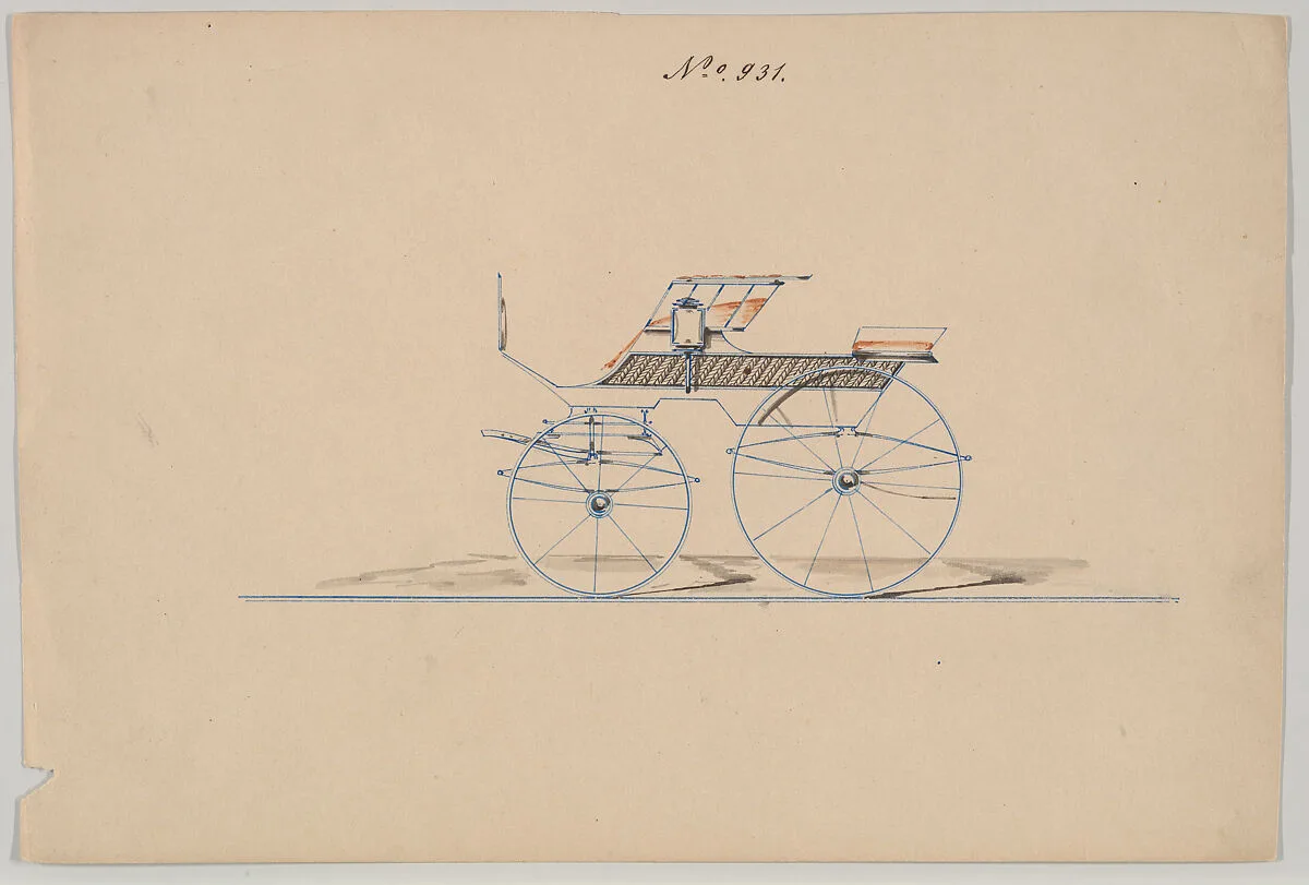 Design for 4 seat Phaeton, no top, no. 931 — Brewster & Co.