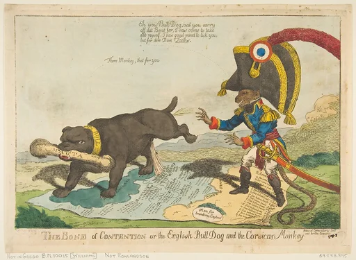 The Bone of Contention or the English Bull Dog and the Corsican Monkey