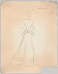 Drawing for a woman's theatrical costume for 'Jam Session', a scene from 'The Show Is On' — Vincente Minnelli