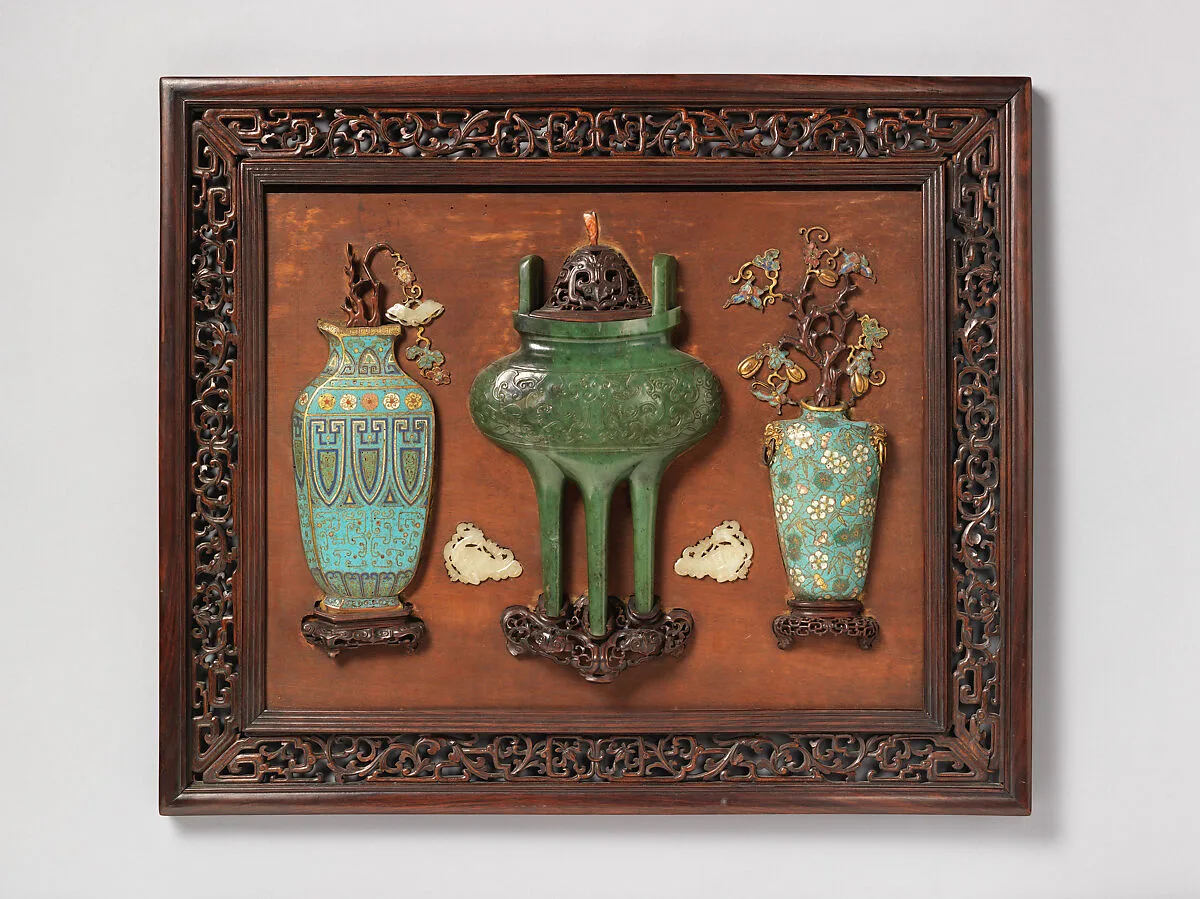 清乾隆 百寶嵌博古插屏|Panel with “hundred antiques” — Unknown