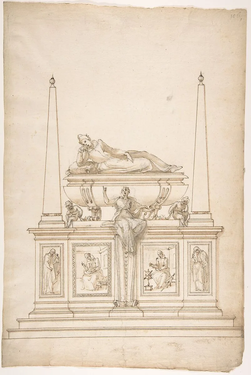 Design for a Lady's Tomb — Anonymous, French, 16th century|Jacques Androuet Du Cerceau