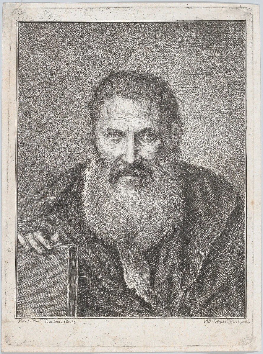 Portrait of a bearded man holding a book — Peter Paul Rubens|Bartholomaeus Ignaz Weiss