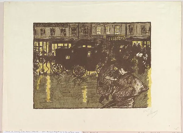 Street at Evening in the Rain, from the series "Some Aspects of Parisian Life" — Pierre Bonnard